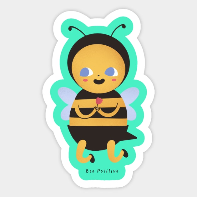 Bee Positive Sticker by BeeZeeBazaar